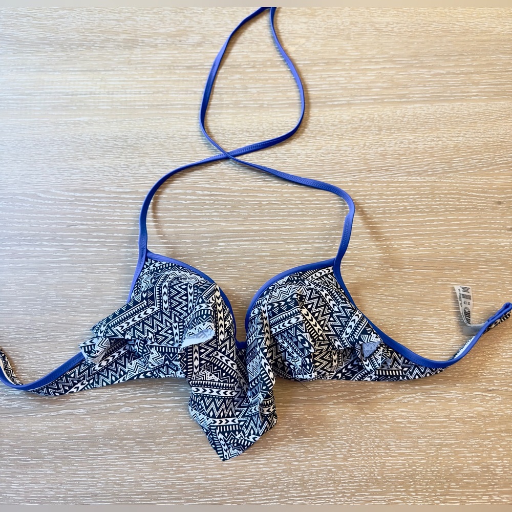 Victoria's Secret PINK S/P Blue Tribal Print Bikini Top